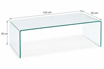 Bonisiolo rektangulært sofabord i glass 110 cm - Transparent - Møbler - Bord - Sofabord & salongbord