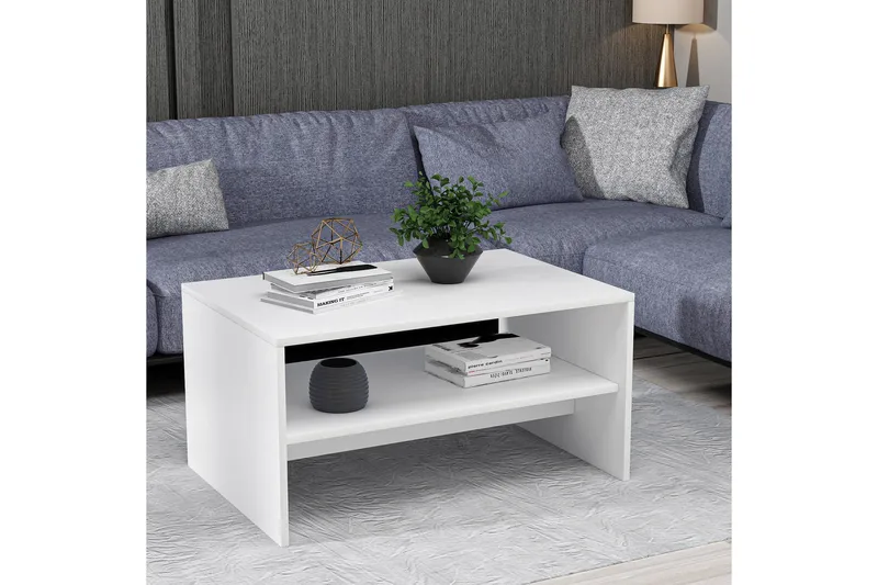 Bozdogan Sofabord 90x46,8x90 cm - Hvit - Møbler - Bord - Sofabord & salongbord