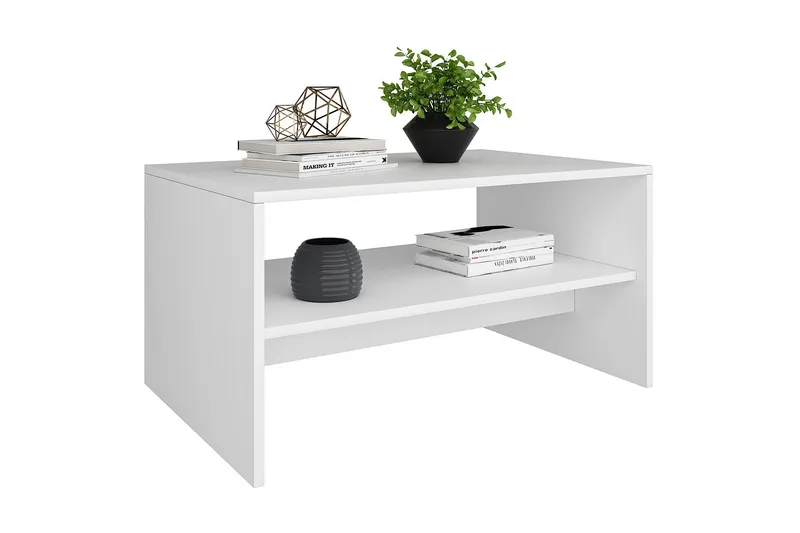 Bozdogan Sofabord 90x46,8x90 cm - Hvit - Møbler - Bord - Sofabord & salongbord