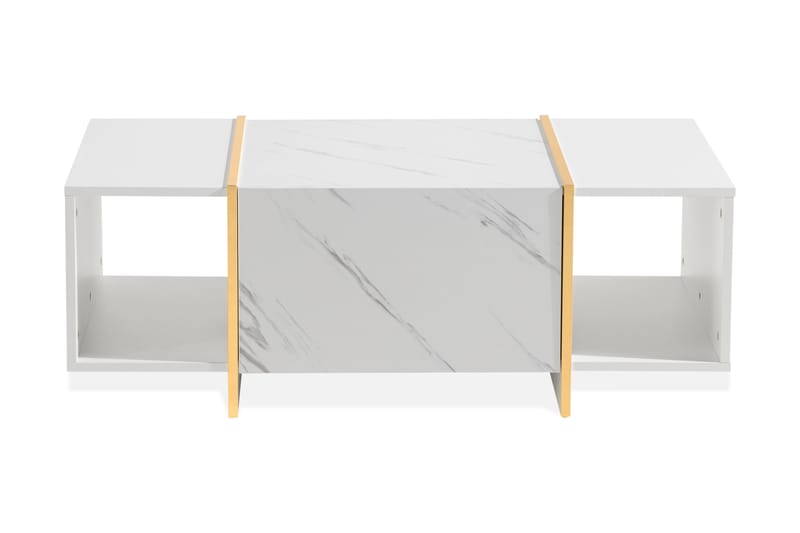 Sofabord Brassington 104 cm med Oppbevaring Skuffer + Hyller - Sofabord & salongbord - Marmorbord