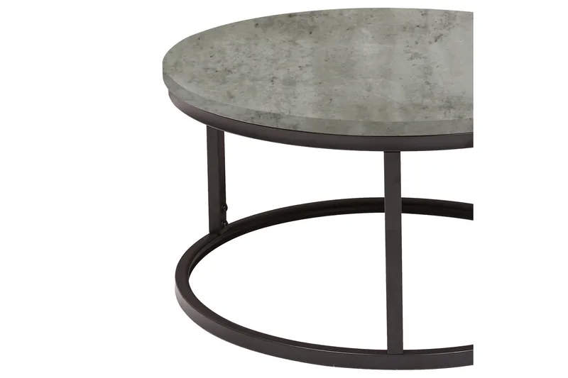 Brite Rundt Salongbord 60x32 cm i Tre med Metallunderstell - Grå - Møbler - Bord - Sofabord & salongbord