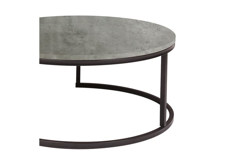 Britu Rundt Sofabord 80x35 cm i Tre med Understell i Metall - Grå - Møbler - Bord - Sofabord & salongbord
