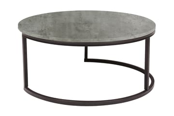 Britu Rundt Sofabord 80x35 cm i Tre med Understell i Metall - Grå - Møbler - Bord - Sofabord & salongbord