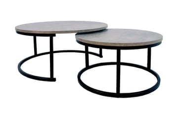 Britu Settbord 2 stk Grå/Svart - Møbler - Bord - Sofabord & salongbord