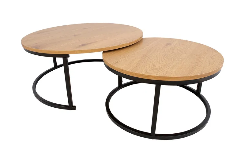 Britu Settbord 2 stk Natur/Svart