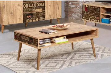 Brokind Sofabord 110 cm med Oppbevaring Hylle Oklahoma - Natur - Møbler - Bord - Sofabord & salongbord