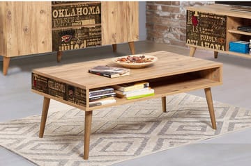 Brokind Sofabord 110 cm med Oppbevaring Hylle Oklahoma - Natur - Møbler - Bord - Sofabord & salongbord - Sofabord med oppbevaring