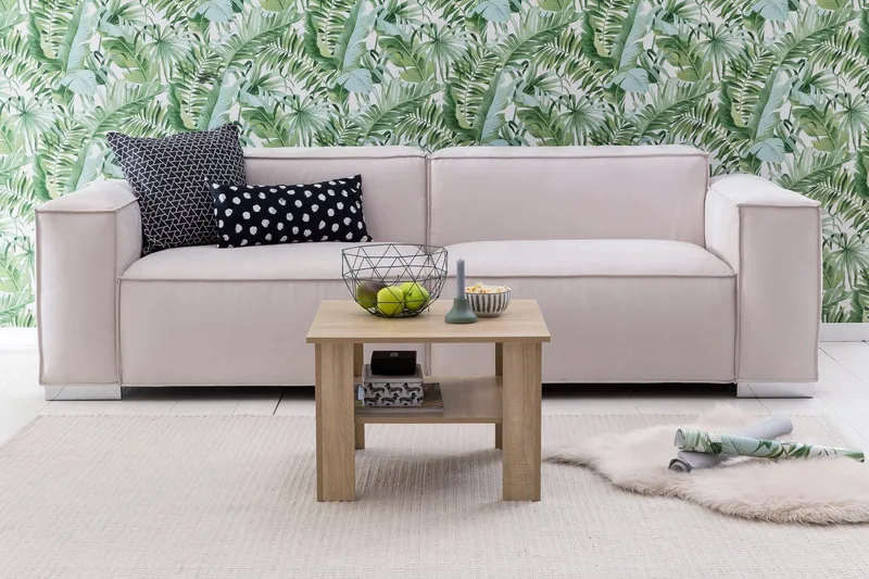 Bulanda Sofabord 60 cm med Oppbevaringshylle - Natur - Møbler - Bord - Sofabord & salongbord