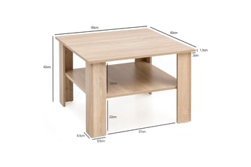 Bulanda Sofabord 60 cm med Oppbevaringshylle - Natur - Møbler - Bord - Sofabord & salongbord