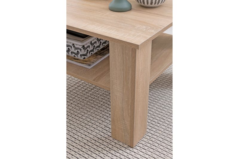 Bulanda Sofabord 60 cm med Oppbevaringshylle - Natur - Møbler - Bord - Sofabord & salongbord