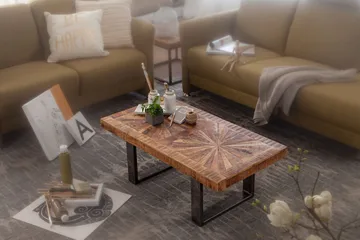 Buncton Sofabord 105 cm - MangoTre/Svart - Møbler - Bord - Sofabord & salongbord