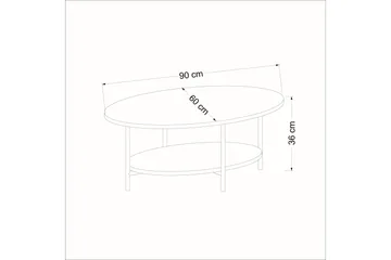 Burata Sofabord 90 cm - Eik/Hvit - Møbler - Bord - Sofabord & salongbord