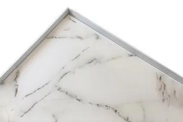 Burwick Sofabord 80 cm Marmorm ønster Rektangulær - Hvit/Brun - Møbler - Bord - Sofabord & salongbord