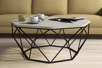 Callear Sofabord 90 cm Kantigt - Grå/Svart - Møbler - Bord - Sofabord & salongbord