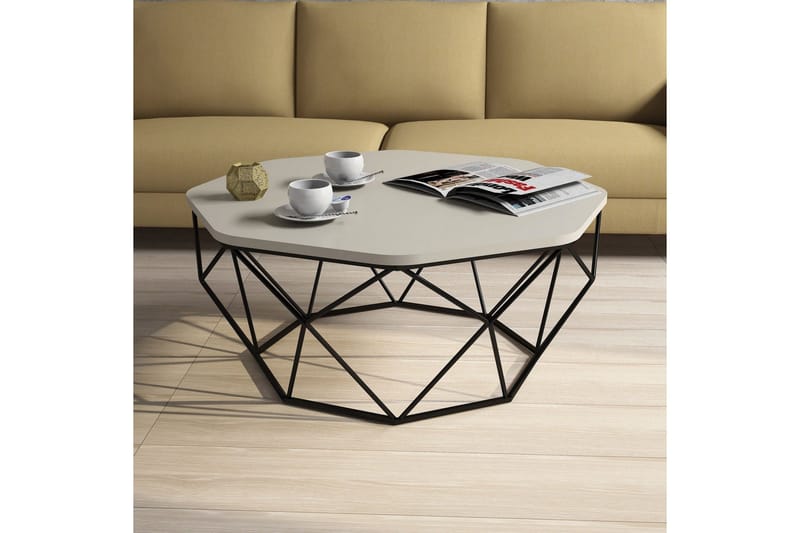 Callear Sofabord 90 cm Kantigt - Grå/Svart - Møbler - Bord - Sofabord & salongbord