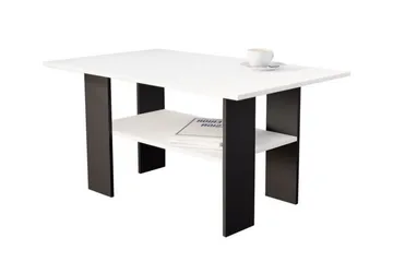 Carnew 100 cm Rektangulært Sofabord med Hylle i Malt Tre - Hvit - Møbler - Bord - Sofabord & salongbord