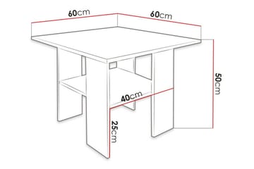 Carnew 60 cm Firkantet Sofabord med Hylle i Mørkt Tre - Svart - Møbler - Bord - Sofabord & salongbord