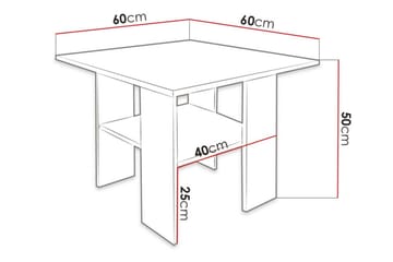 Carnew Kvadratisk Salongbord 60 cm med Hyller i Malt Tre - Hvit - Møbler - Bord - Sofabord & salongbord
