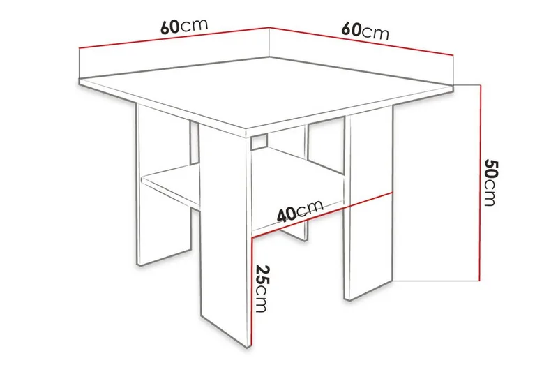 Carnew Soffbord 60 cm White - Møbler - Bord - Sofabord & salongbord
