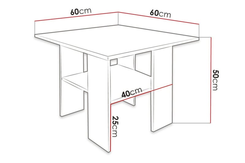 Carnew Soffbord 60 cm White - Møbler - Bord - Sofabord & salongbord