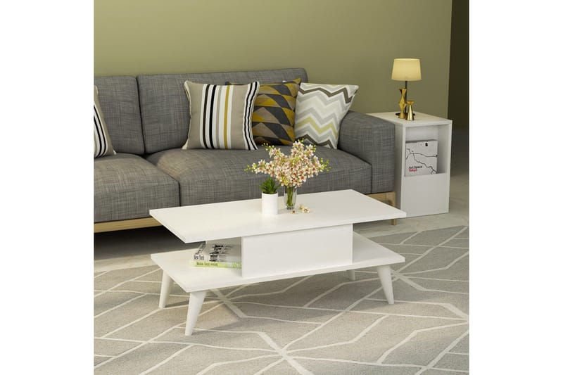 Chaing Sofabord 90x40x90 cm - Hvit - Møbler - Bord - Sofabord & salongbord