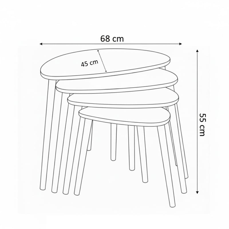 Childress settbord 68 cm - Valnøtt - Møbler - Bord - Sofabord & salongbord - Kistebord
