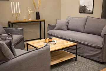 Cirebon Sofabord 80 cm med Oppbevaringshylle - Brun/Sort - Møbler - Bord - Sofabord & salongbord