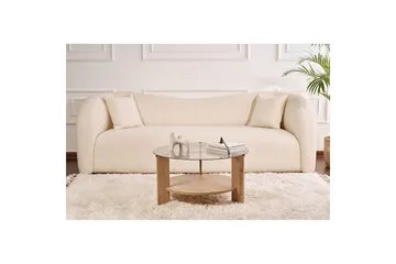 Sofabord Clara 75 cm med Glassplate - Safireik / Fume - Møbler - Bord - Sofabord & salongbord