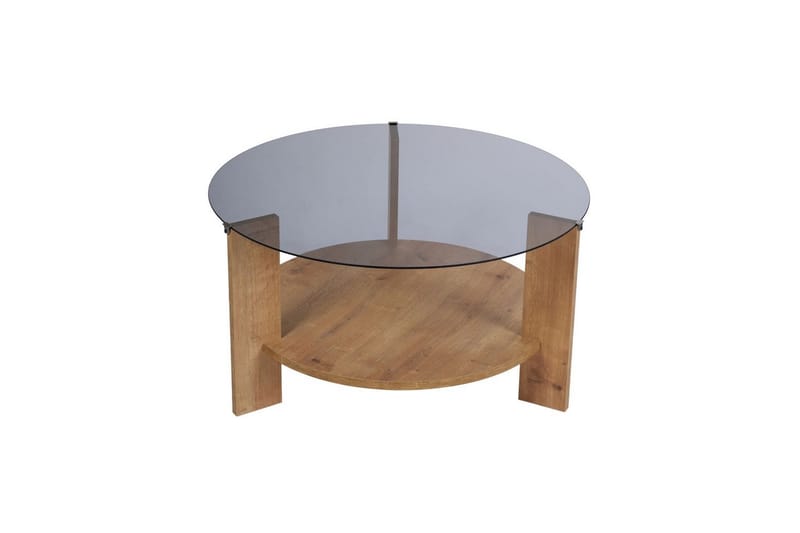 Sofabord Clara 75 cm med Glassplate - Safireik / Fume - Møbler - Bord - Sofabord & salongbord
