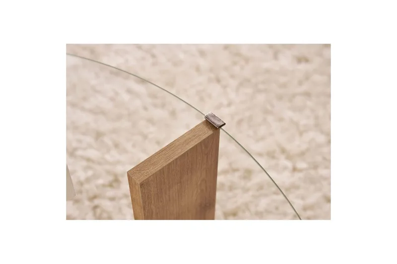 Sofabord Clara 75 cm med Glassplate - Safireik / Transparent - Møbler - Bord - Sofabord & salongbord