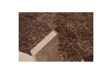 Sofabord Clara 75 cm med Glassplate - Travertin / Transparent - Møbler - Bord - Sofabord & salongbord