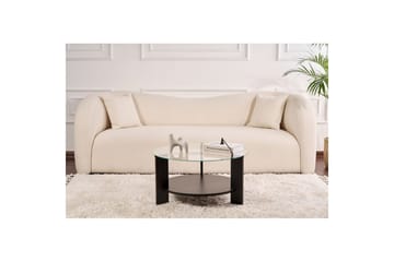 Sofabord Clara 75 cm med Glassplate - Tre Svart / Transparent - Møbler - Bord - Sofabord & salongbord