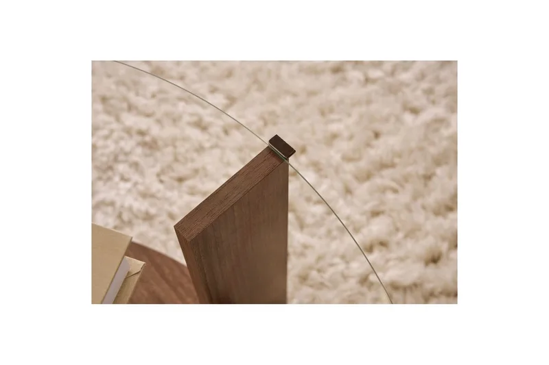 Sofabord Clara 75 cm med Glassplate - Valnøtt / Transparent - Møbler - Bord - Sofabord & salongbord