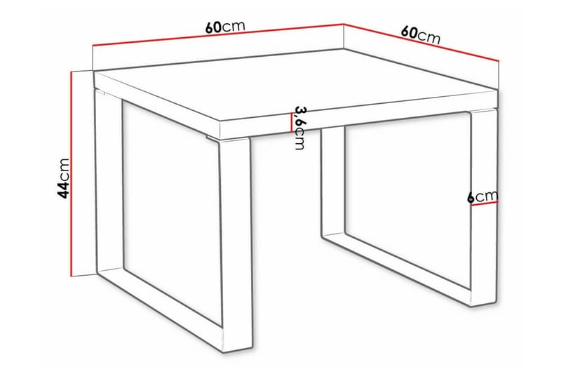 Clogsville 60 cm Firkantet Salongbord i Malt Tre - Brun - Møbler - Bord - Sofabord & salongbord