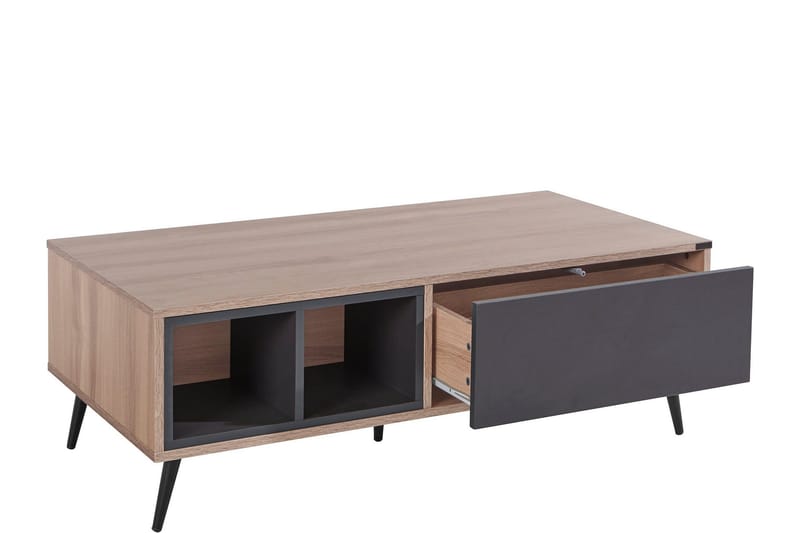 Cobham 120 cm Rektangulært Sofabord med Skuffer i Malt Tre - Lysebrun - Møbler - Bord - Sofabord & salongbord