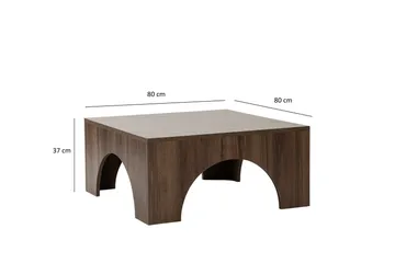 Collesium Kvadratisk Sofabord 80 cm i Valnøtt - Brun - Møbler - Bord - Sofabord & salongbord