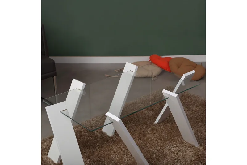 Comfortale Maxi Sofabord 92 cm - Glass/Hvit - Møbler - Bord - Sofabord & salongbord