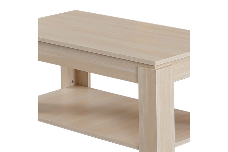 Comfortale Sofabord 104 cm med Oppbevaringshylle - Lyse Eikefarge - Møbler - Bord - Sofabord & salongbord