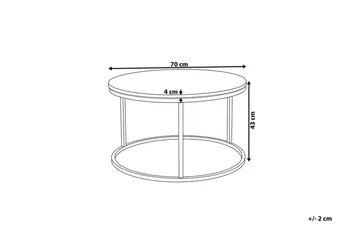 Coralla Sofabord 70 cm Rundt Marmormønster - Hvit/Gull - Møbler - Bord - Sofabord & salongbord