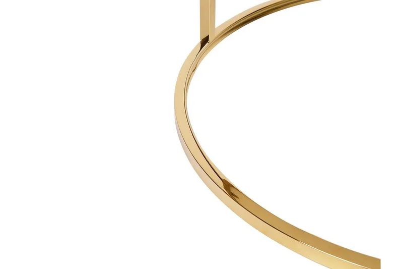 Coralla Sofabord 70 cm Rundt Marmormønster - Hvit/Gull - Møbler - Bord - Sofabord & salongbord