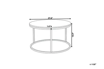 Coralla Sofabord 70 cm Rundt Marmormønster - Hvit/Kobber - Møbler - Bord - Sofabord & salongbord