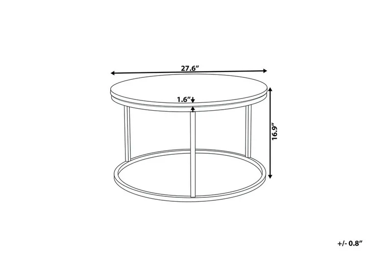 Coralla Sofabord 70 cm Rundt Marmormønster - Hvit/Kobber - Møbler - Bord - Sofabord & salongbord