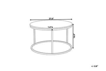 Coralla Sofabord 70 cm Rundt Marmormønster - Hvit/Kobber - Møbler - Bord - Sofabord & salongbord