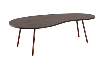 Corkrean Sofabord 122 cm Njurformat - Massivt Tre/Mørkegrå/Kobber - Møbler - Bord - Sofabord & salongbord