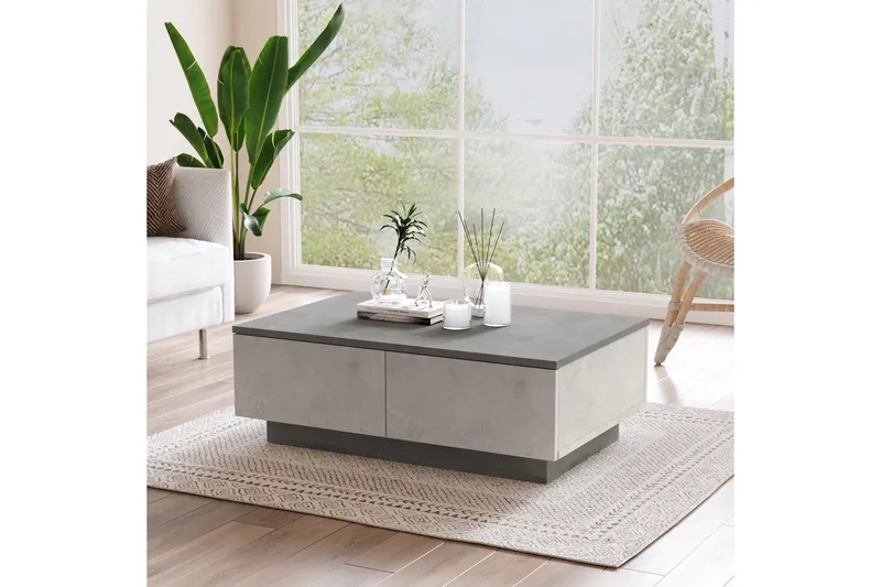 Cranner Sofabord 90 cm - Sølv/Antrasitt - Møbler - Bord - Sofabord & salongbord