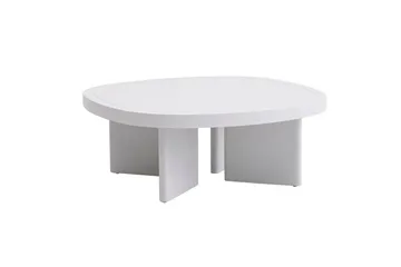 Cream 92 cm Ovalt Sofabord i Tre - Hvit - Møbler - Bord - Sofabord & salongbord