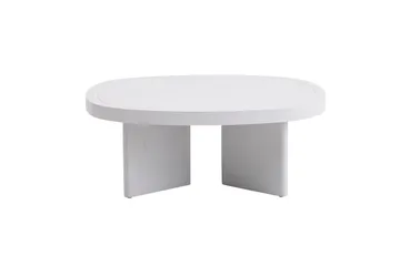 Cream 92 cm Ovalt Sofabord i Tre - Hvit - Møbler - Bord - Sofabord & salongbord