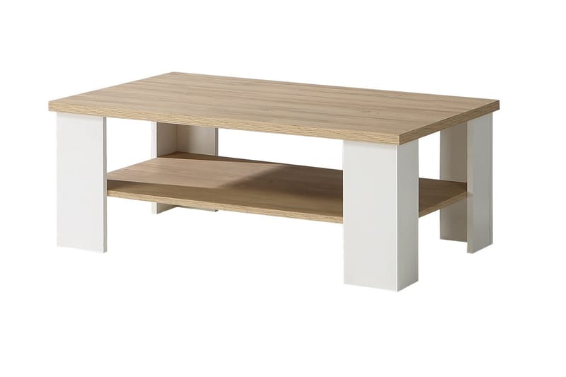 Crumpton Bord 107 cm - Hvit/Brun - Møbler - Bord - Sofabord & salongbord