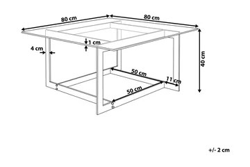 Crystal 80 cm Kvadratisk Sofabord med Geometrisk Understell i Glass - Klar - Møbler - Bord - Sofabord & salongbord