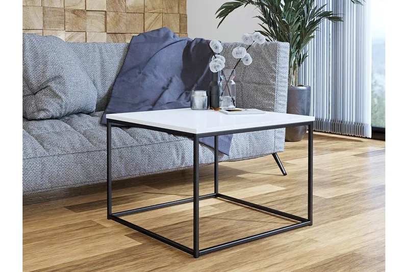 Cubosa Sofabord 60 cm - Hvit/Svart - Møbler - Bord - Sofabord & salongbord